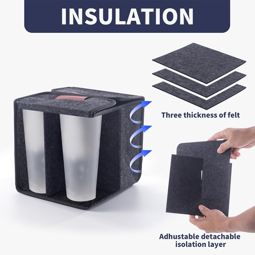 Coffee Equipment Travel Bag - Insulated Drink Holder Folding Portable Coffee