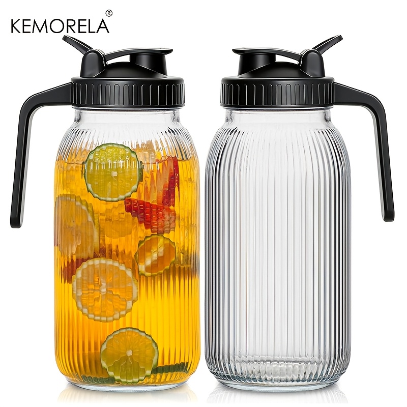 Bean Hopper Lid - 2PCS Glass Mason Jar Pitcher Large