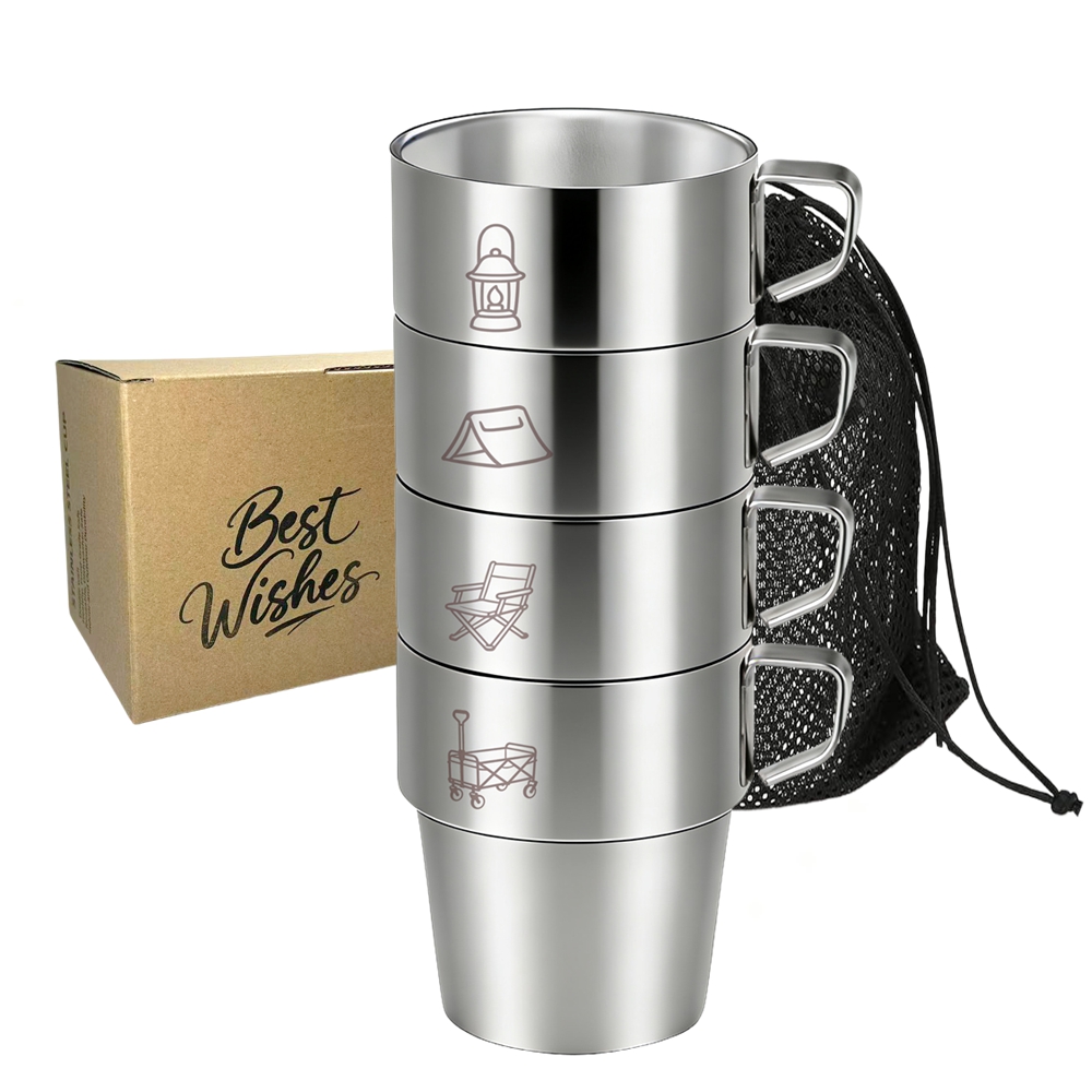 4 Pack Stainless Steel Camping - Coffee Equipment Travel Bag ulasan dan harga