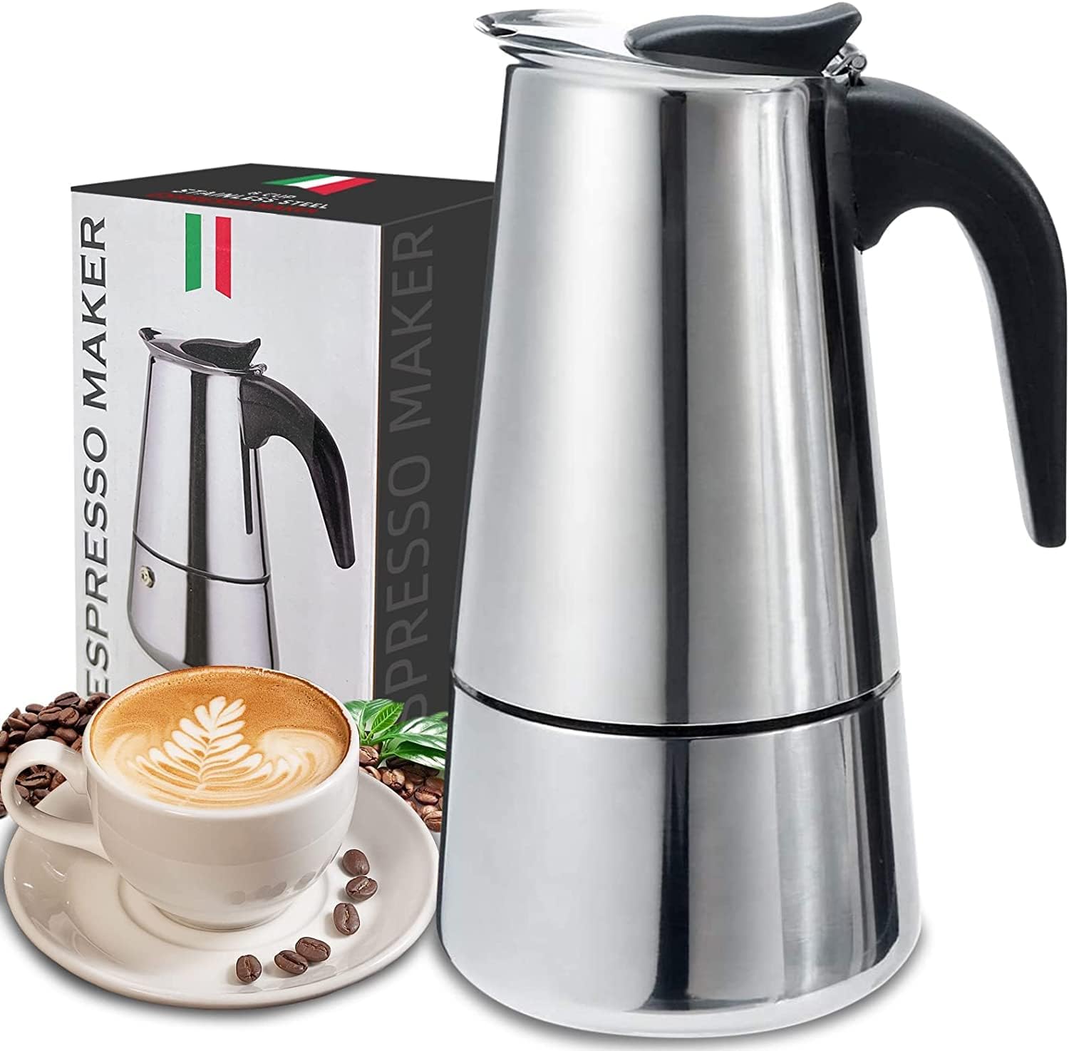 4/6/9 Cups Moka Pot Caffe Mach - Coffee Equipment Accessories ulasan dan harga