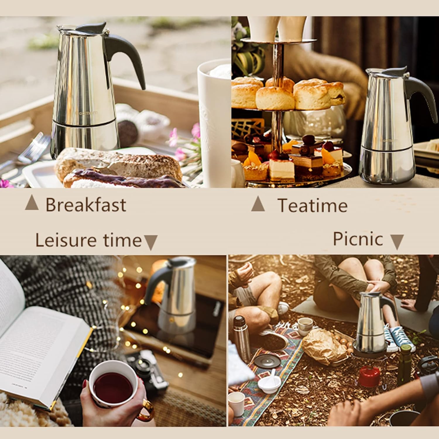 4/6/9 Cups Moka Pot Caffe Mach - Coffee Equipment Accessories ulasan dan harga