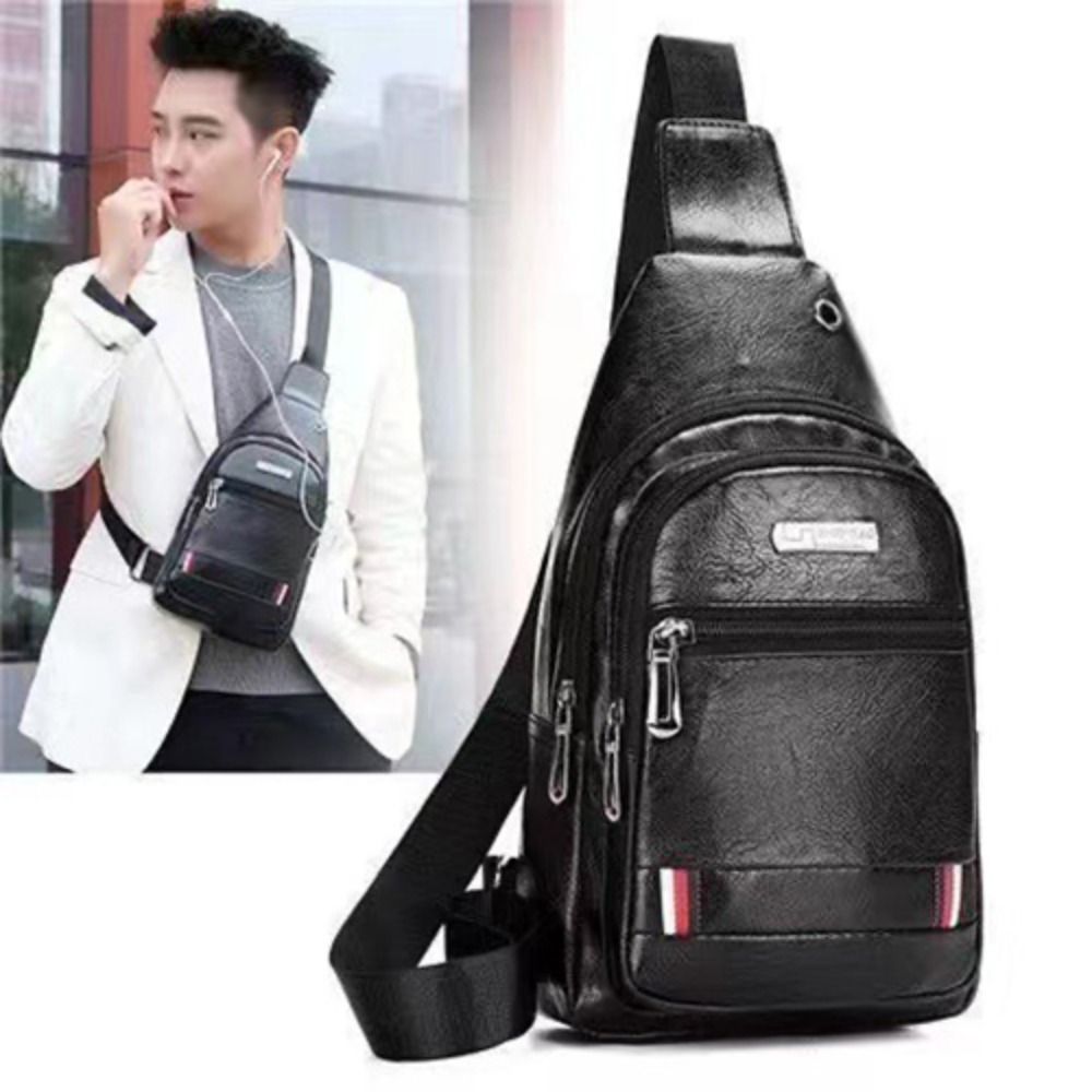 Casual PU Leather Men Messenge - Coffee Equipment Travel Bag ulasan dan harga
